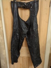 Bikers Club Leather Chaps Size Large Zips And Press Rust On Metal