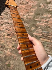 Stainless steel 22 frets Roasted Flame Maple  Electric Guitar Neck part Satin