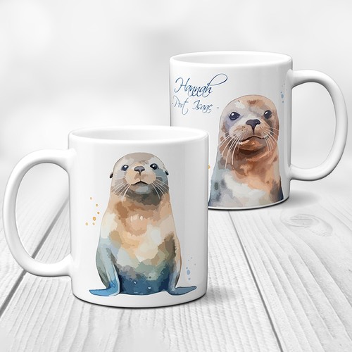 Personalised seal mug seaside - personalised,