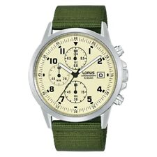 Lorus Mens Watch RM345JX9 Chronograph Green Strap RRP £99.99