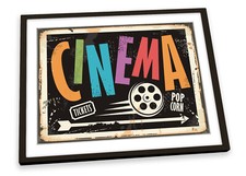 Retro Cinema Room Sign FRAMED ART PRINT Picture Poster Artwork
