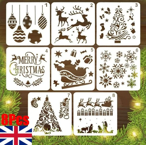 Layering stencils christmas - 8x,