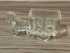 Donkey Horse & Cart Carriage Pressed Glass  Dish Toothpick Holder, Sweets Caddy
