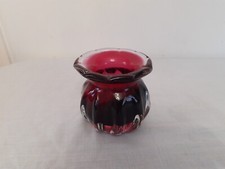 Vintage Murano Vase Heavy Italian Art Glass Cranberry Flower Vase