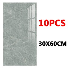10PCS Self-Adhesive Grey Marble PVC Cladding Wall Panels for Bathroom Kitchen UK