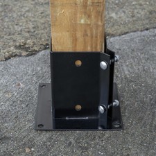 Woodside Steel Bolt Down Fence 100mm Timber Post Holder/Support Base (pack of 4)