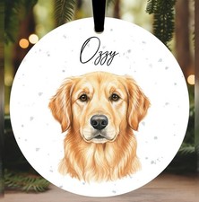 Golden Retriever Christmas Bauble Ornament Personalised Dog Gift Pet Decor Xmas