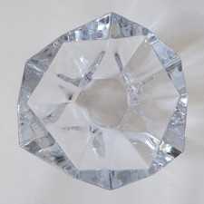 Orrefors Precious 160mm faceted crystal art glass bowl, clear asymmetric Swedish