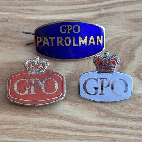Vintage gpo enamel badges - gpo, x3