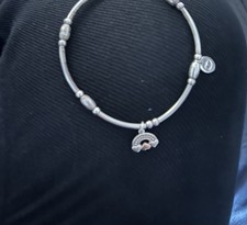 Ladies Clogau Silver Expanding Bracelet with Rainbow Heart Charm(see description