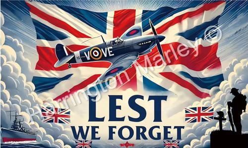 Ww2 spitfire remembrance flag - ww2,