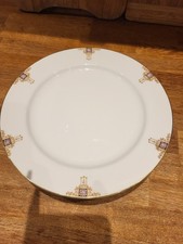 Noritake Dinner Plate Set x6 Rose Floral Ornate Gild 1950s Bone China Vintage