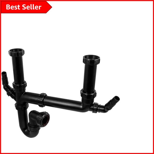 Modern black double bowl sink - black,