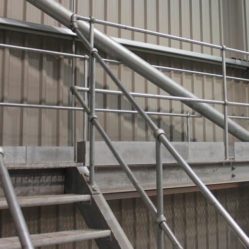 Galvanised handrail stanchions - handrail,