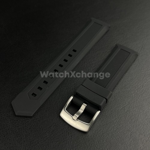 Black silicone watch strap - black,