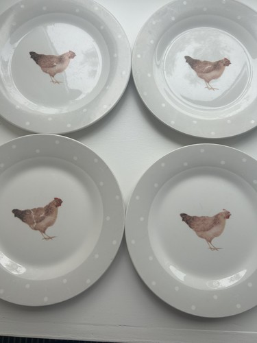 Farmhouse chickens side plates - farmhouse,
