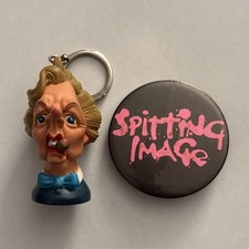 SPITTING IMAGE - Official BBC - Margaret Thatcher Keyring & 55mm Pin Badge
