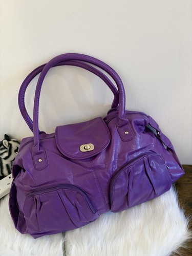 Faux leather purple - purple, bag