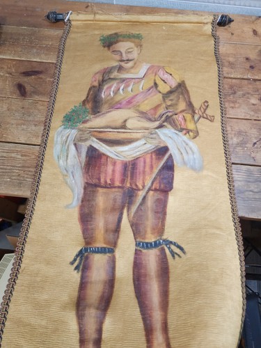 Old hanging scroll with - scroll, a