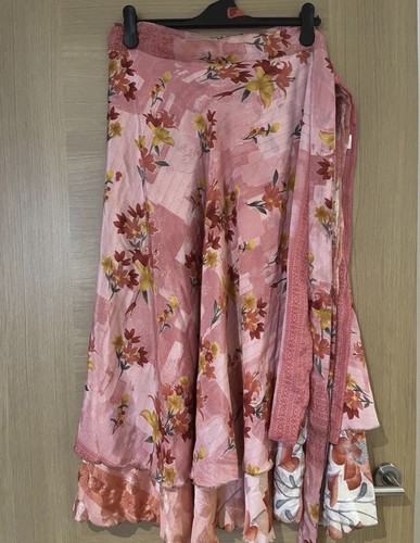 Long multi silk skirt - long,
