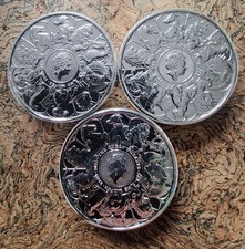 3 X 2021 Queen Elizabeth II 2oz 999 Silver Bullion The Queens Beasts Coins