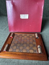 DRAUGHTS SET - WOOD & BRASS ~ SLATER & TUTTON EXECUTIVE SET- Vintage E242