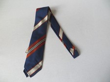 DRAKE'S  RAW EDGE SILK BLUE STRIPED TIE HAND MADE NEW WITH TAG
