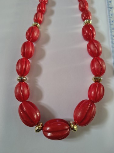 Chunky red statement necklace - statement,
