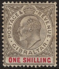 GIBRALTAR-1905 1/- Black &