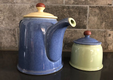 Denby Juice Blue Berry & Lemon Tea or Coffee Pot and Sugar bowl - IMMACULATE