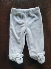 Carter's 3 Month White Pants With Bear Feet