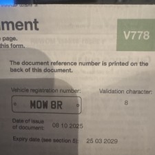 Private Number Plate MOW8R Cherished Personal Registration On Retention