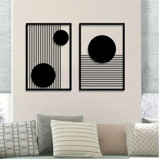 Large 2 Pcs Abstract Metal