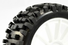 Fastrax 1/8 Buggy Tyres on White 12-Spoke Wheels – FAST0026