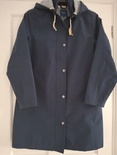 Cotton Traders Women's NAVY Blue Parka Coat Jacket Size 14, removalable Hood, 