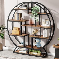 63" Round Wood Bookcase with