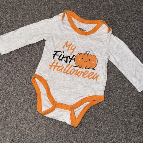First halloween baby grow - first,