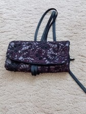 monsoon jewellery holder pouch wallet black new satin and lace new