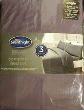 SILENTNIGHT DELUXE COLLECTION 3 PIECE COMPLETE SINGLE DUVET BED SET IN MAUVE.