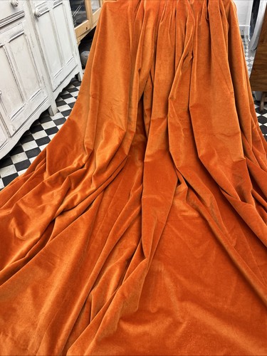 Orange cotton velvet - cotton,