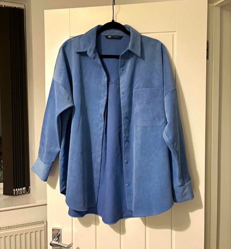 Zara blue corduroy button - zara,