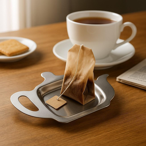 Stainless steel tea bag tidy - stainless,
