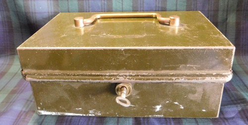 Vintage green metal petty cash - vintage,