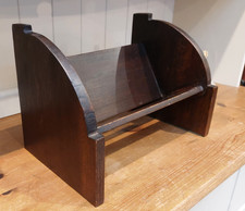 Vintage dark wood book trough