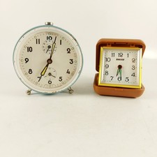 Retro Alarm Clocks x2, Equity Square Alarm Clock, Wehrle Alarm Clock.
