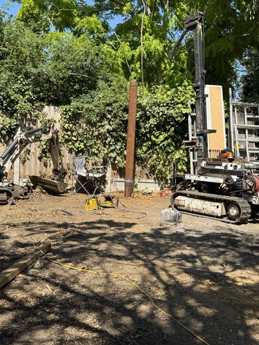 Piling and bore holes.