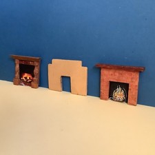 Handmade Dolls House Fireplace x 3 ( inc. Victorian & Art Deco style )
