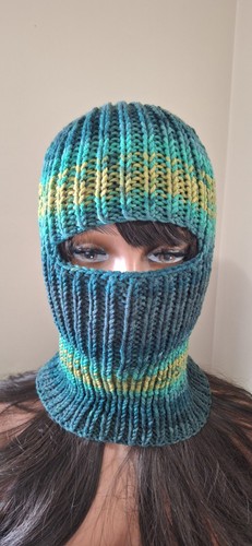 Green gradient knit - knit, balaclava