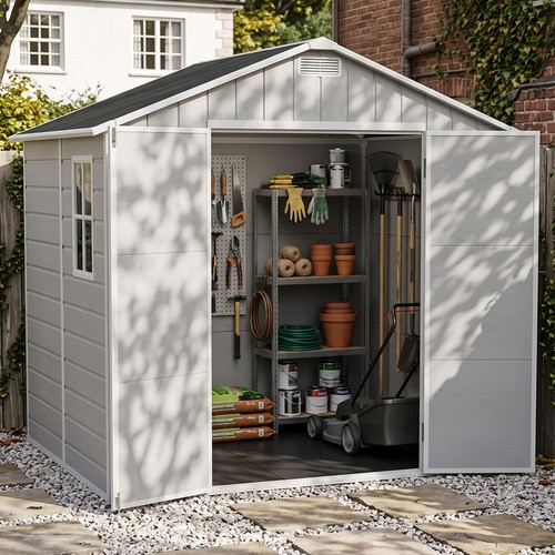8x6ft plastic garden shed - plastic,
