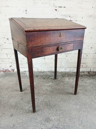 Georgian solid oak writing - ,